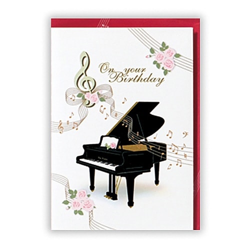 お誕生祝いカードオルゴールピアノ×6
