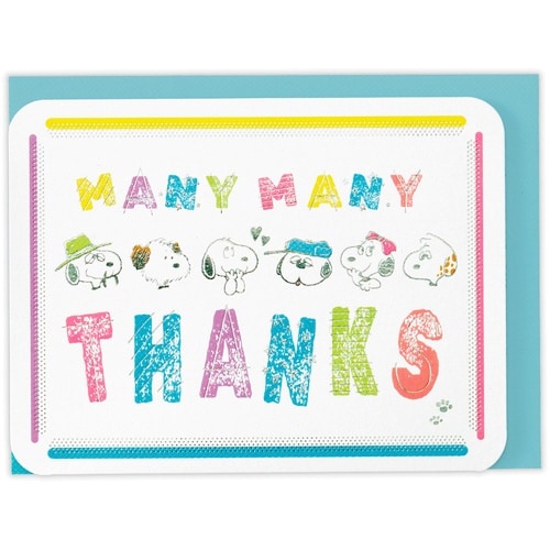 サンキューカード立体スヌーピーサンキュー文字×6