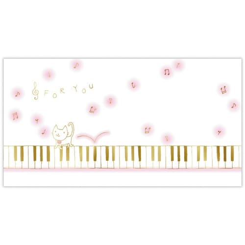 多目的ミニカードピアノ弾くネコ×6