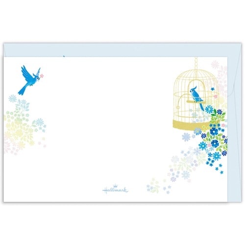 ミニメッセージカードセット青い鳥×6