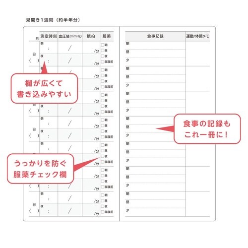 血圧記録メモ イラスト×15