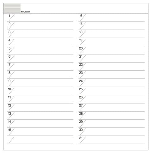 HP 月間予定表11 横罫タイプ×30