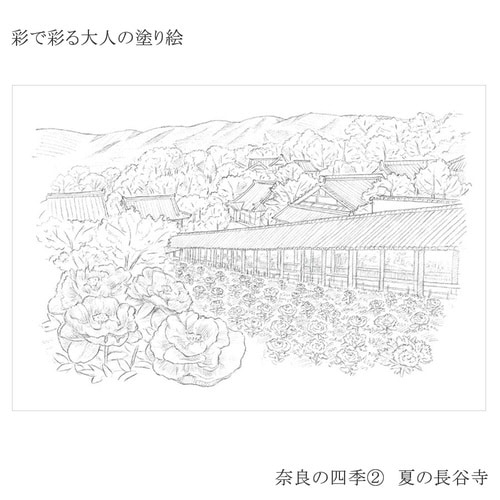 彩で彩る大人の塗り絵 奈良の四季2×20