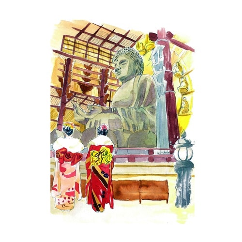 彩で彩る大人の塗り絵 奈良の四季4×20