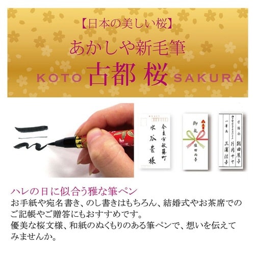 新毛筆 古都 桜(プラケース入り)×5