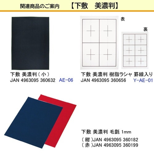 下敷 美濃判 樹脂ラシャ 罫線入り×6