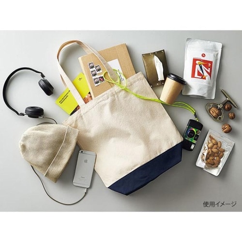 キャンバストートバッグ ネイビー S