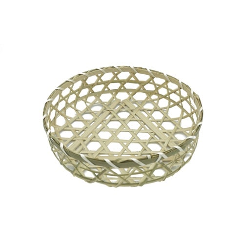 竹かご2色丸篭被せフタ付G アサヒグリーン×100