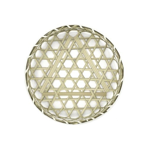 竹かご2色丸篭被せフタ付G アサヒグリーン×100