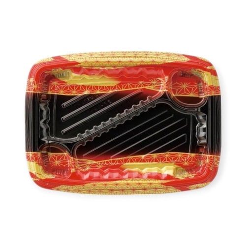 弁当容器 MSDレイア27−19−1 麻おり赤×8