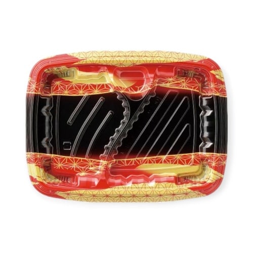 弁当容器MSDレイア24−18−4麻おり赤×12