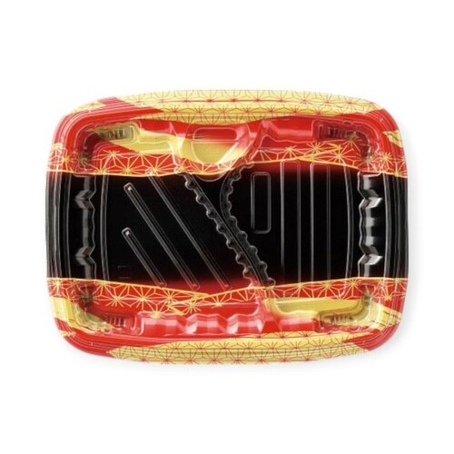 弁当容器MSDレイア24−18−2麻おり赤×12