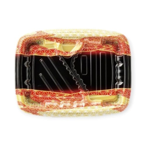 弁当容器MSDレイア24−18−2らい光赤×12