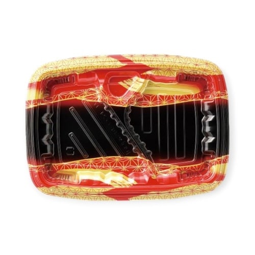 弁当容器MSDレイア24−17−1麻おり赤×12