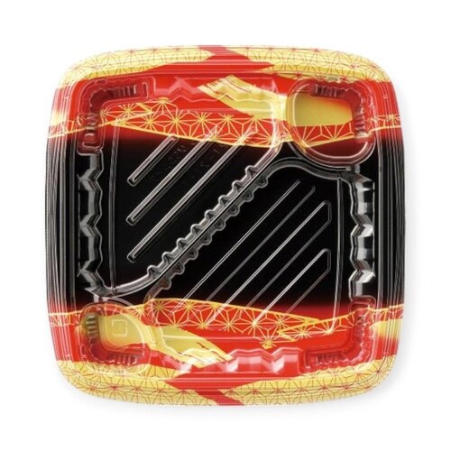 弁当容器MSDレイア21−21−1麻おり赤×12