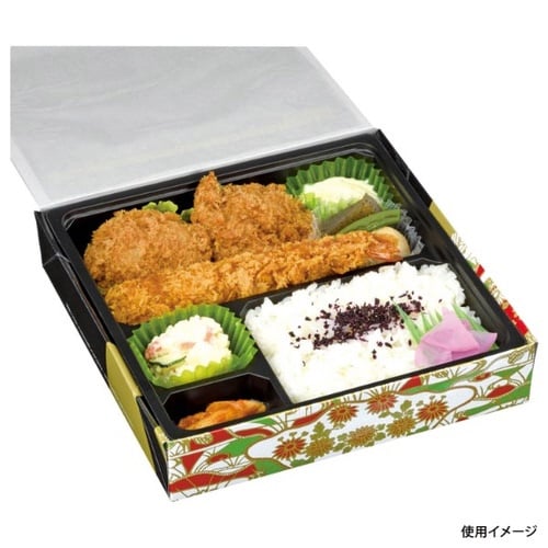 仕出し弁当容器 紙BOX一体型 65−65 錦×6