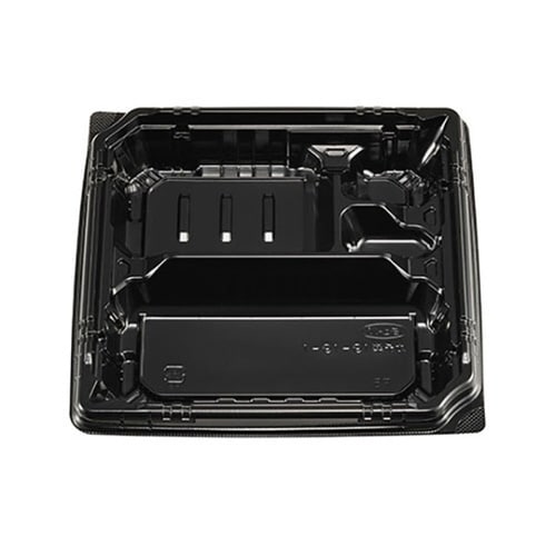 弁当容器カチ楽19−19−1黒本体チューパ×12