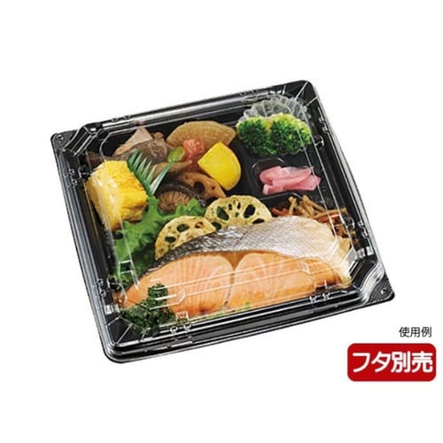 弁当容器カチ楽19−19−1黒本体チューパ×12