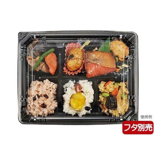 弁当容器カチ楽23−18−1黒本体チューパ×12