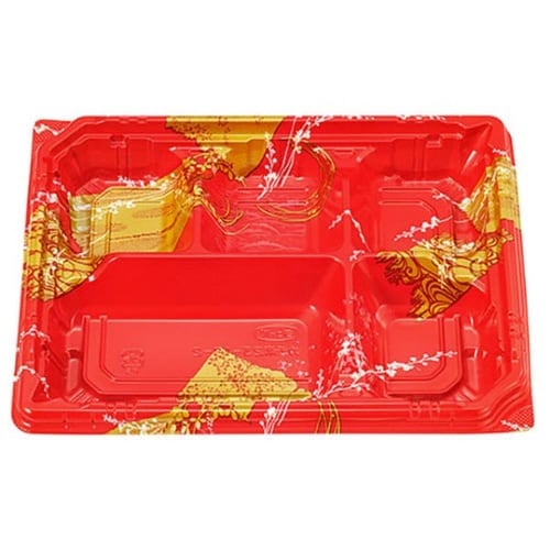 弁当容器カチ楽23−18−2ひより赤本体×12