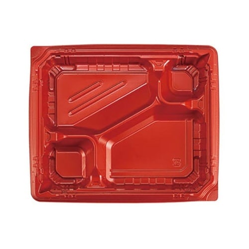 弁当容器カチ楽23−20−1Pレッド本体×12