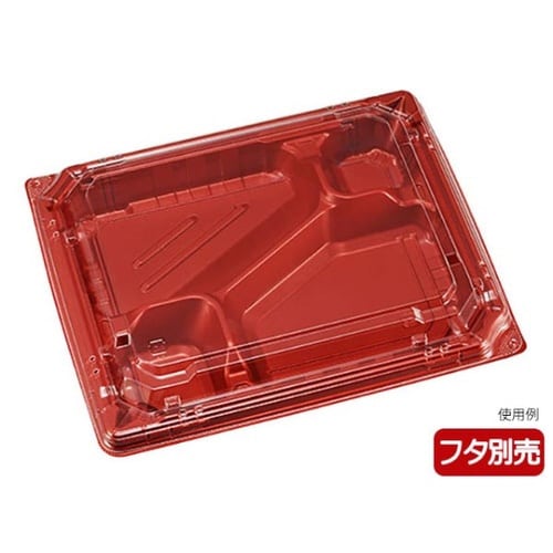 弁当容器カチ楽23−20−1Pレッド本体×12