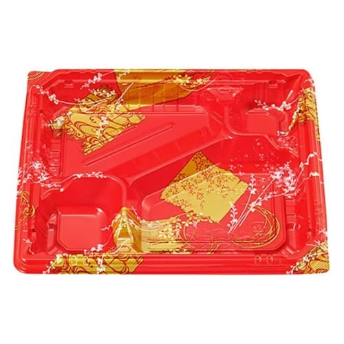 弁当容器カチ楽23−20−1ひより赤本体×12