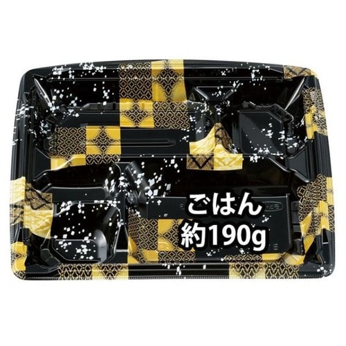 弁当容器MS角弁23−19−3平泉黒本体×12