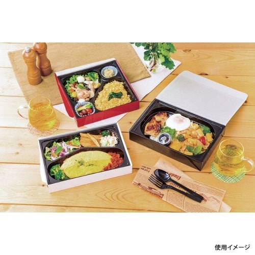 弁当容器 一体型 80−55 シャインホワイト×6