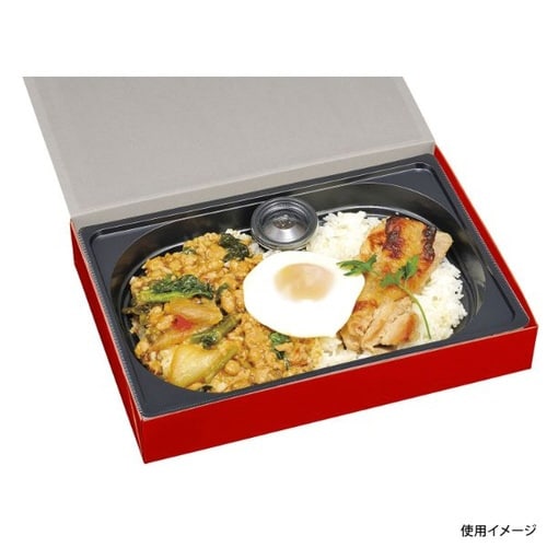 弁当容器 一体型 80−55 シャインレッド×6