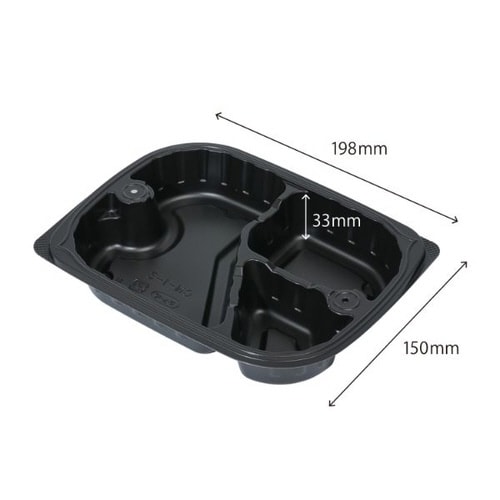 弁当容器CN−1−3黒本体エフピコチューパ×12