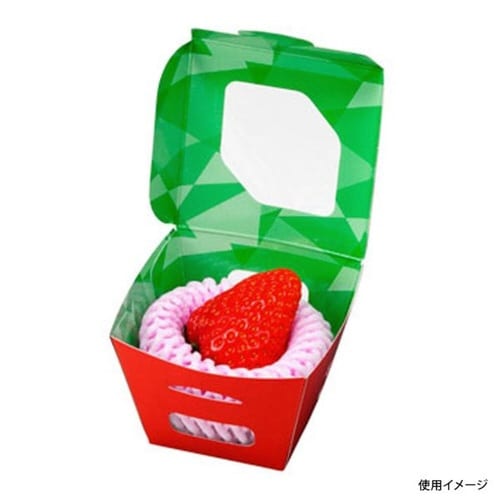 フルーツ容器紙ベジ80角赤FMSチューパ×12