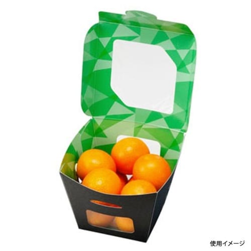 フルーツ容器紙ベジ95角黒FMSチューパ×12