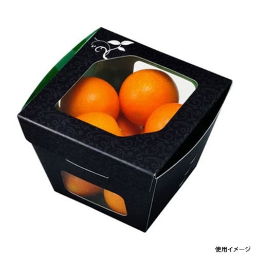 フルーツ容器紙ベジ95角黒FMSチューパ×12