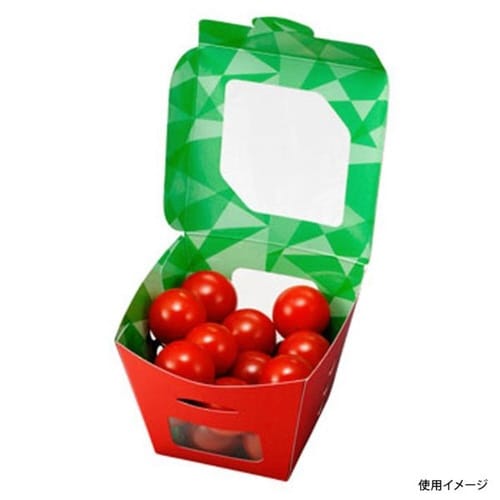 フルーツ容器紙ベジ95角赤FMSチューパ×12