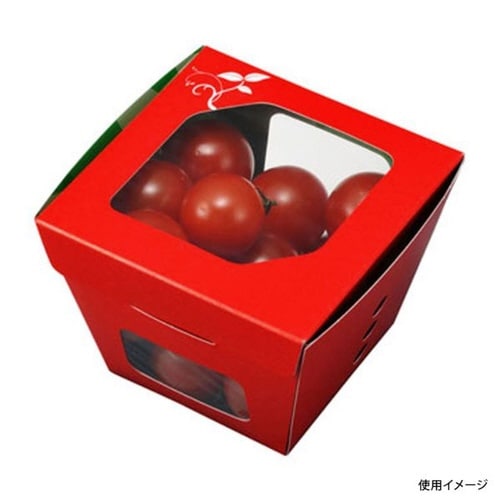 フルーツ容器紙ベジ95角赤FMSチューパ×12