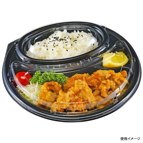 弁当容器 DLサークル24−24 黒 本体×8