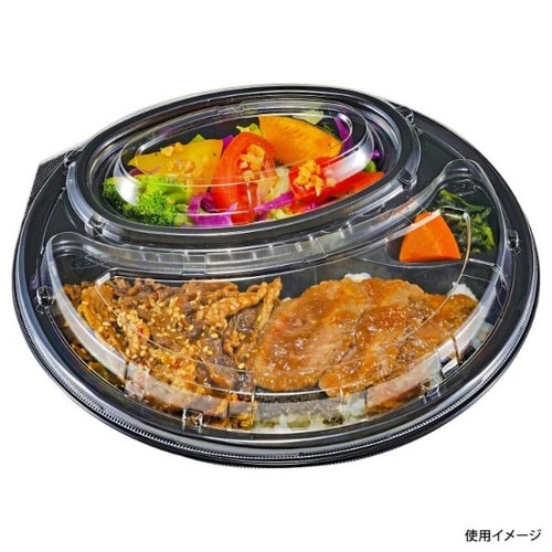 弁当容器 DLサークル24−24 黒 本体×8