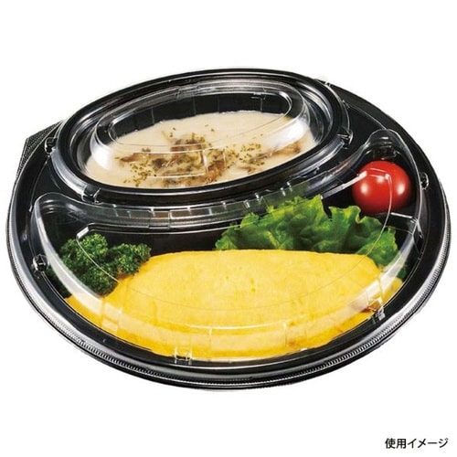 弁当容器 DLサークル24−24 黒 本体×8