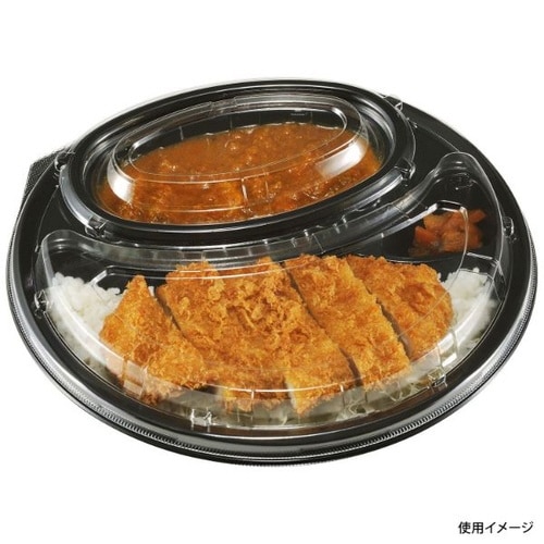 弁当容器 DLサークル24−24 黒 本体×8