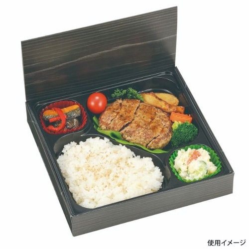 仕出し弁当容器折蓋70−70黒木目チューパ×6