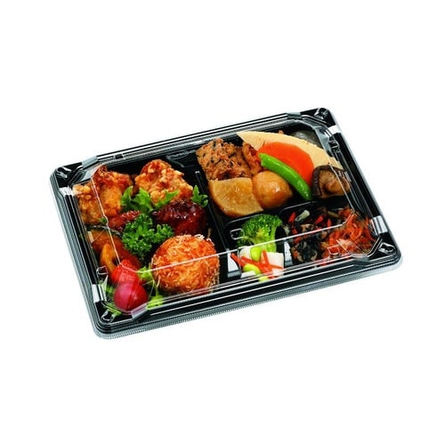 弁当容器 MS角弁 23−17−1 黒 本体×12