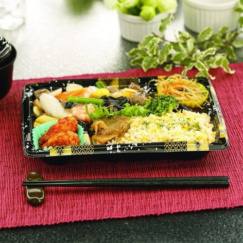 弁当容器MS角弁23−17−2平泉黒本体×12