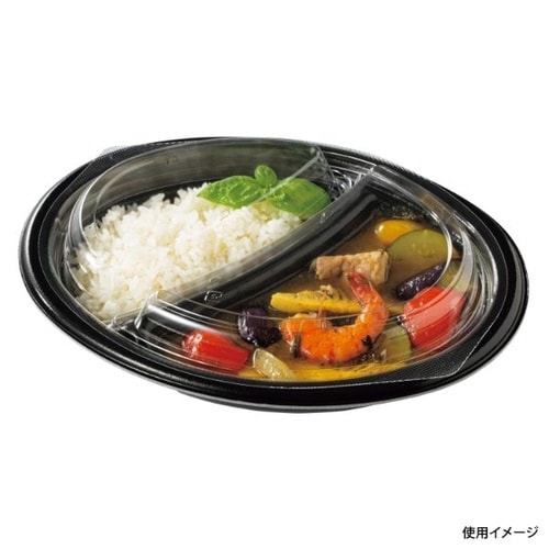 カレー容器 Kランチ−1 本体黒×24