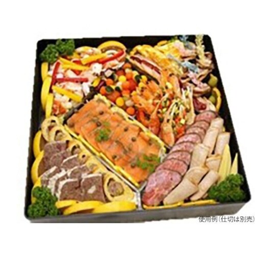 オードブル容器飛鳥(1尺)60本体黒ニシキ×4