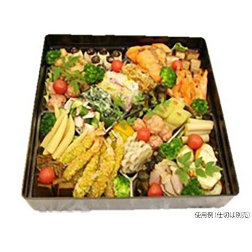 オードブル容器飛鳥(1尺)60本体黒ニシキ×4