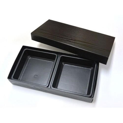 仕出し弁当容器長手懐石黒木目2協和パック×4