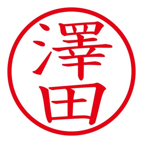 印鑑 ネーム印 ネームキューブ ブルー 澤田