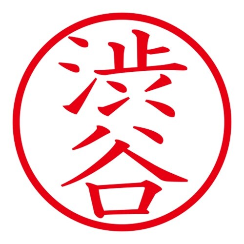 印鑑 ネーム印 ネームキューブ ブルー 渋谷