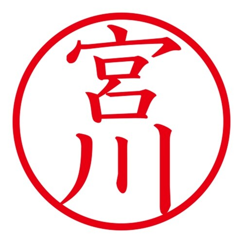 印鑑 ネーム印 ネームキューブ ブルー 宮川